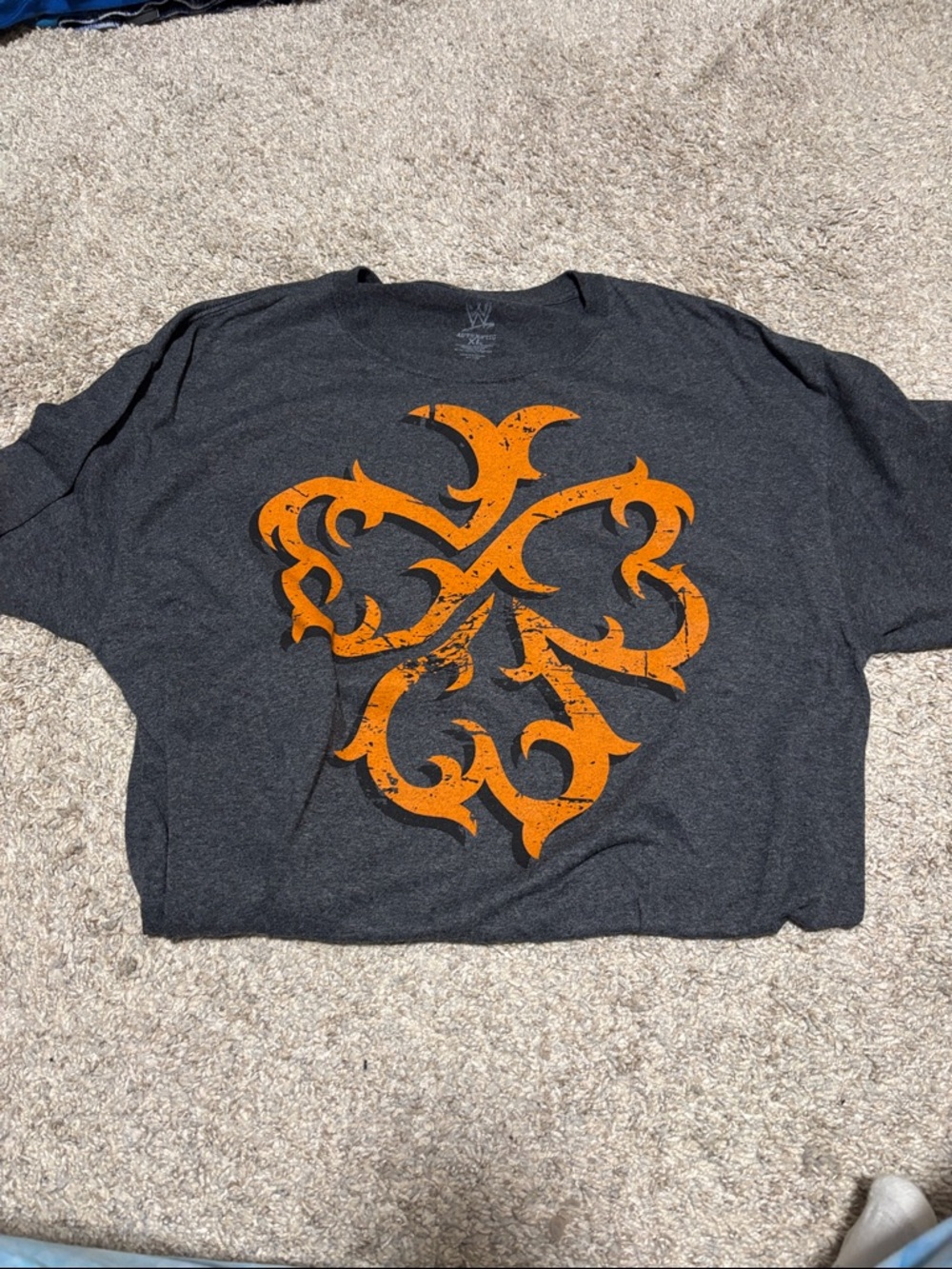 WWE Shamus Dark Gray Graphic Tee with Orange Crest Design